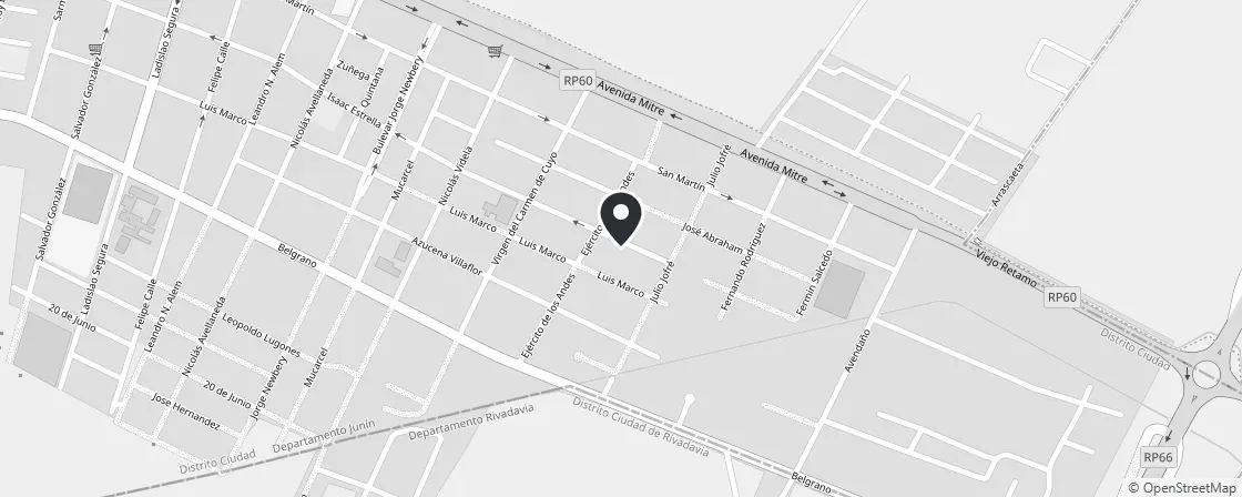 Mapa de Sede Junín: Barrio Isidoro Bousquet, Manzana I Casa 7, M5573 Junín, Mendoza
