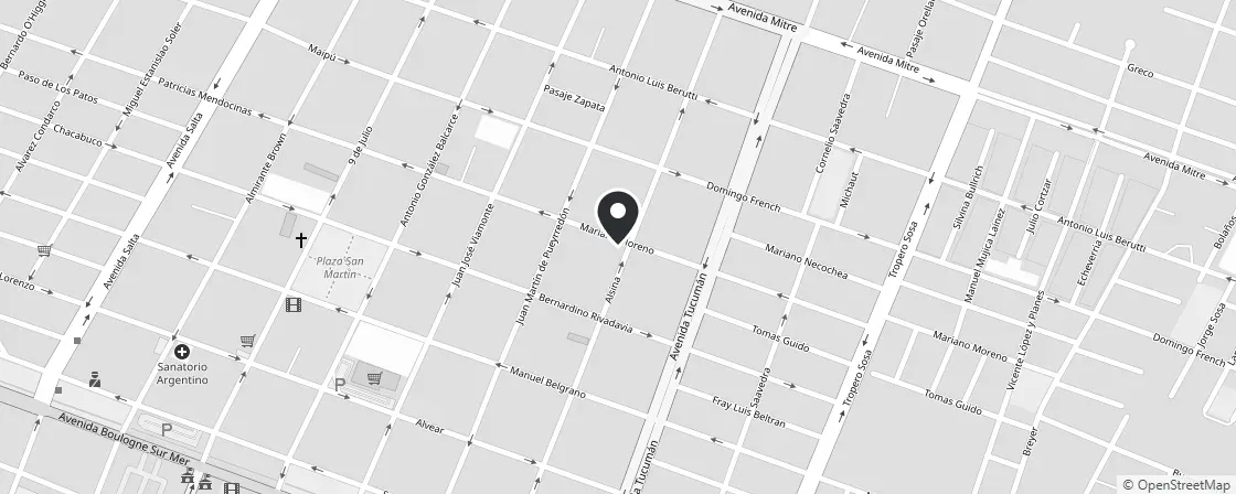 Mapa de Sede San Martín: Mariano Moreno 391, M5570GKG General San Martín, Mendoza